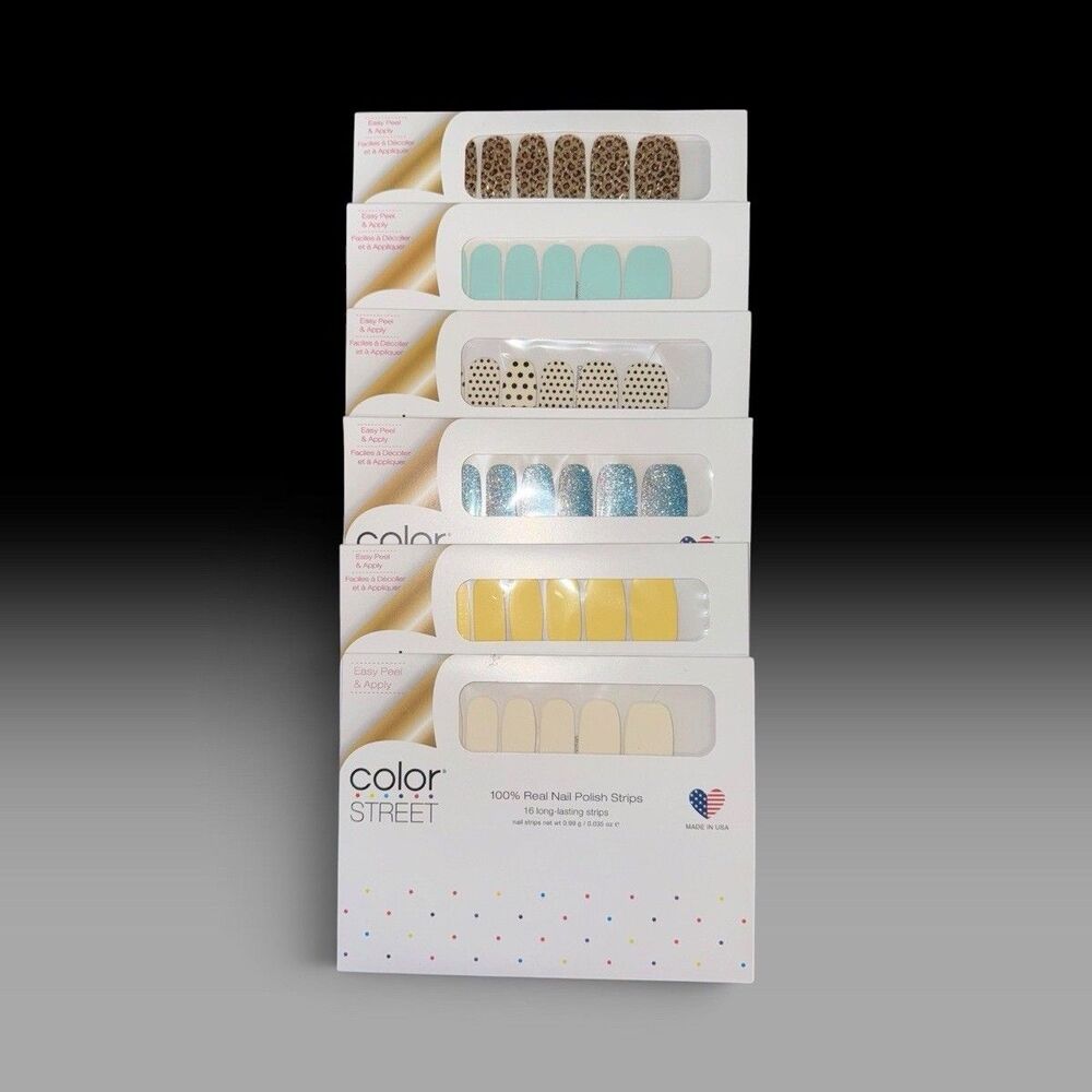 Color Street 100% Nail Polish Random 6 Packs Glitter Solid Design